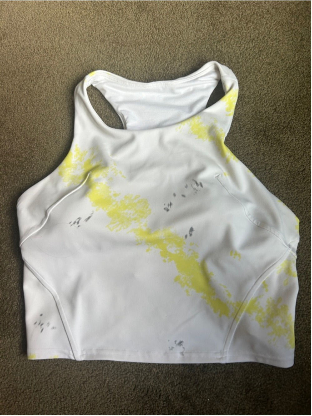 Women's Lululemon Invigorate Training Tank Top 8 White Yellow - Picture 5 of 10